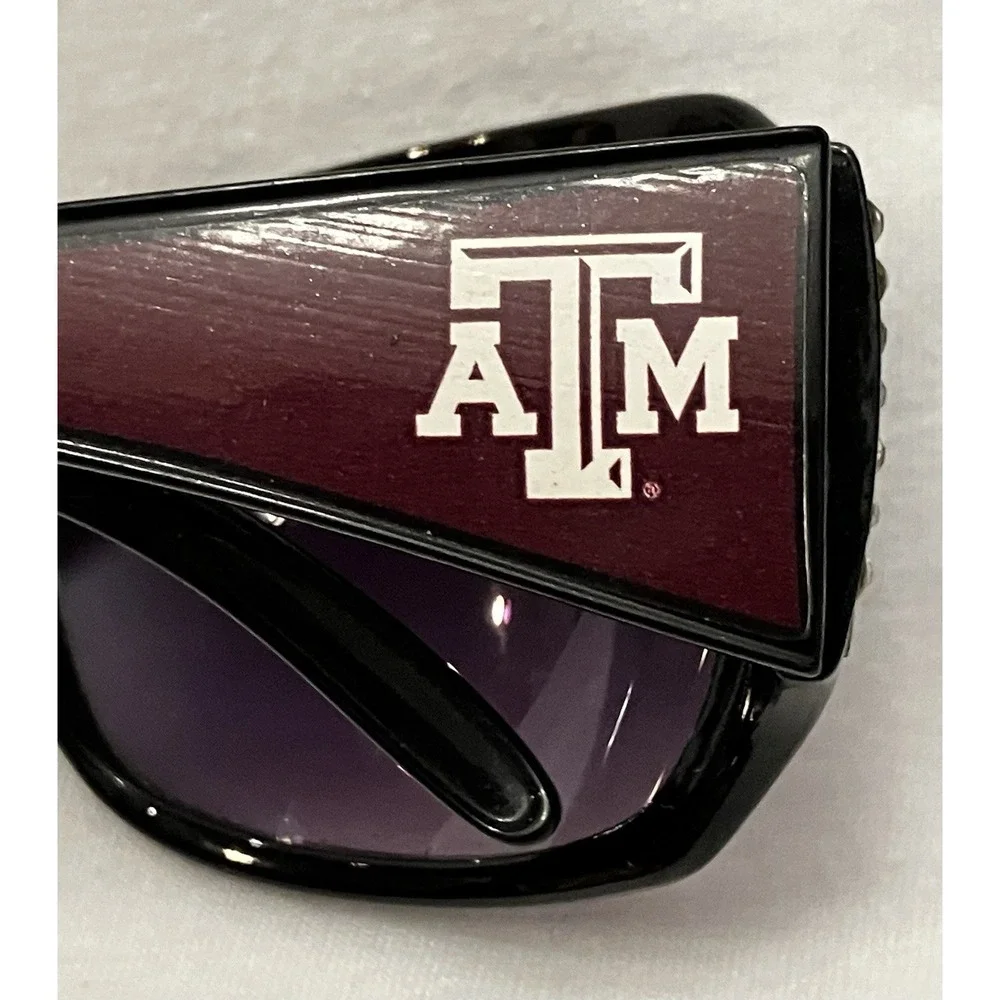 Texas A&M Aggies Rhinestones Black Sunglasses Heart Texas Gig ‘Em College Merch